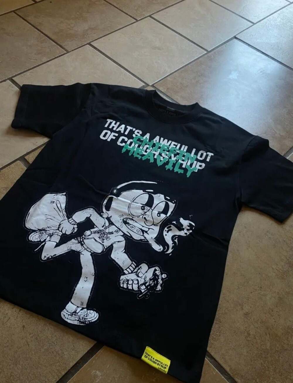 Awful Lot of Cough Syrup x Chiefin Heavily Tee Black/Green